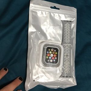 Gray Apple Watch band and cover